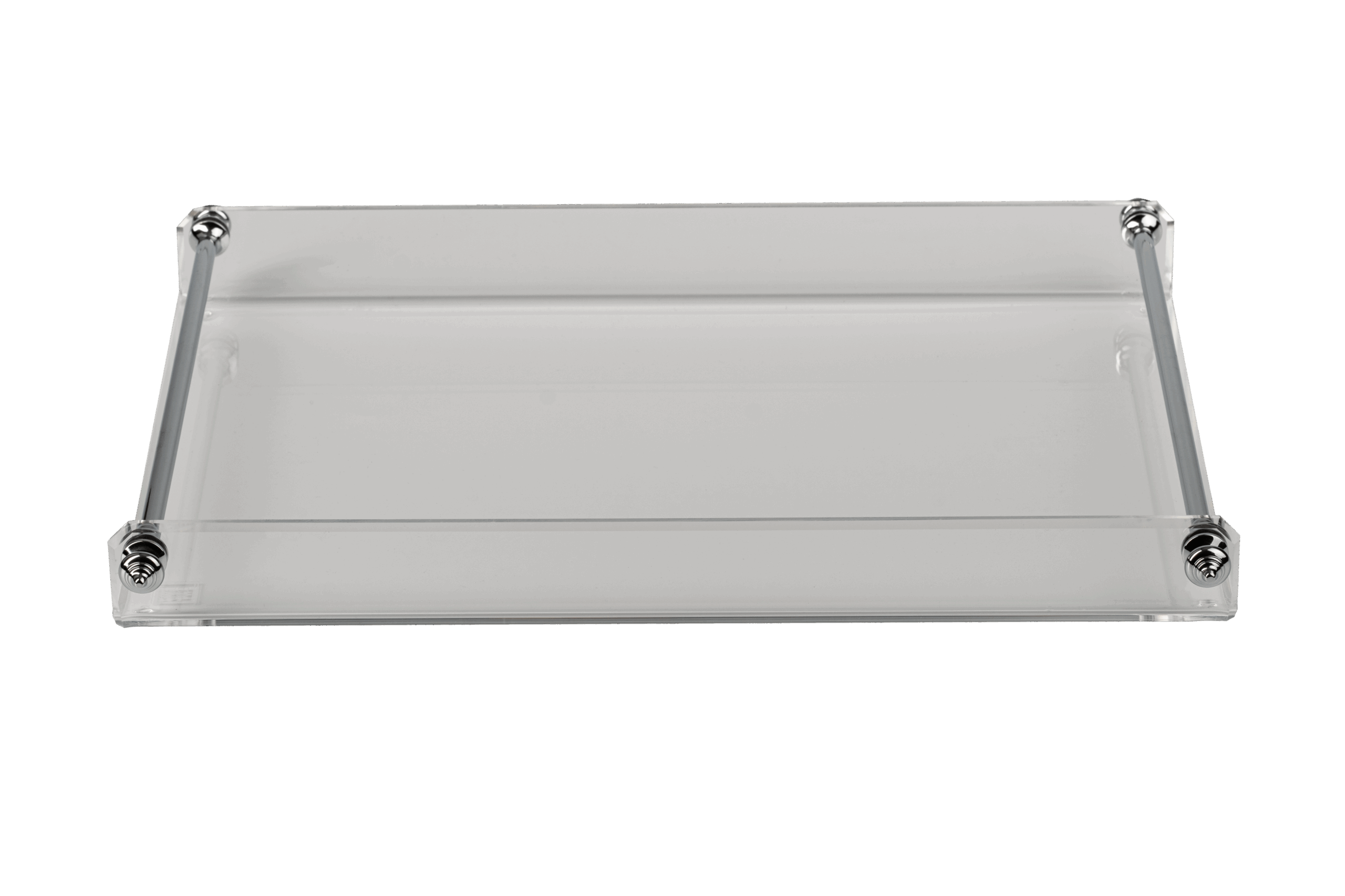 Krom Detaylı Pleksi Sunum Tepsisi Büyük
