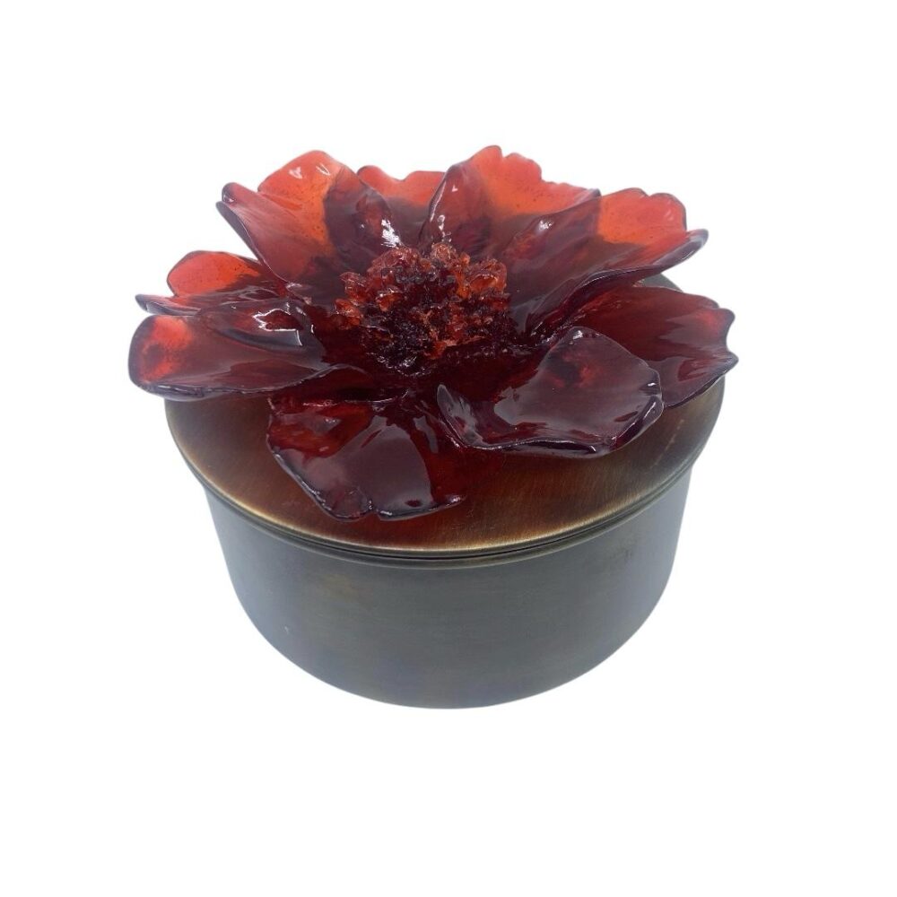 UNIQUE - KIRMIZI ÇİÇEKLİ ANTİK KOKULU MUM (L)