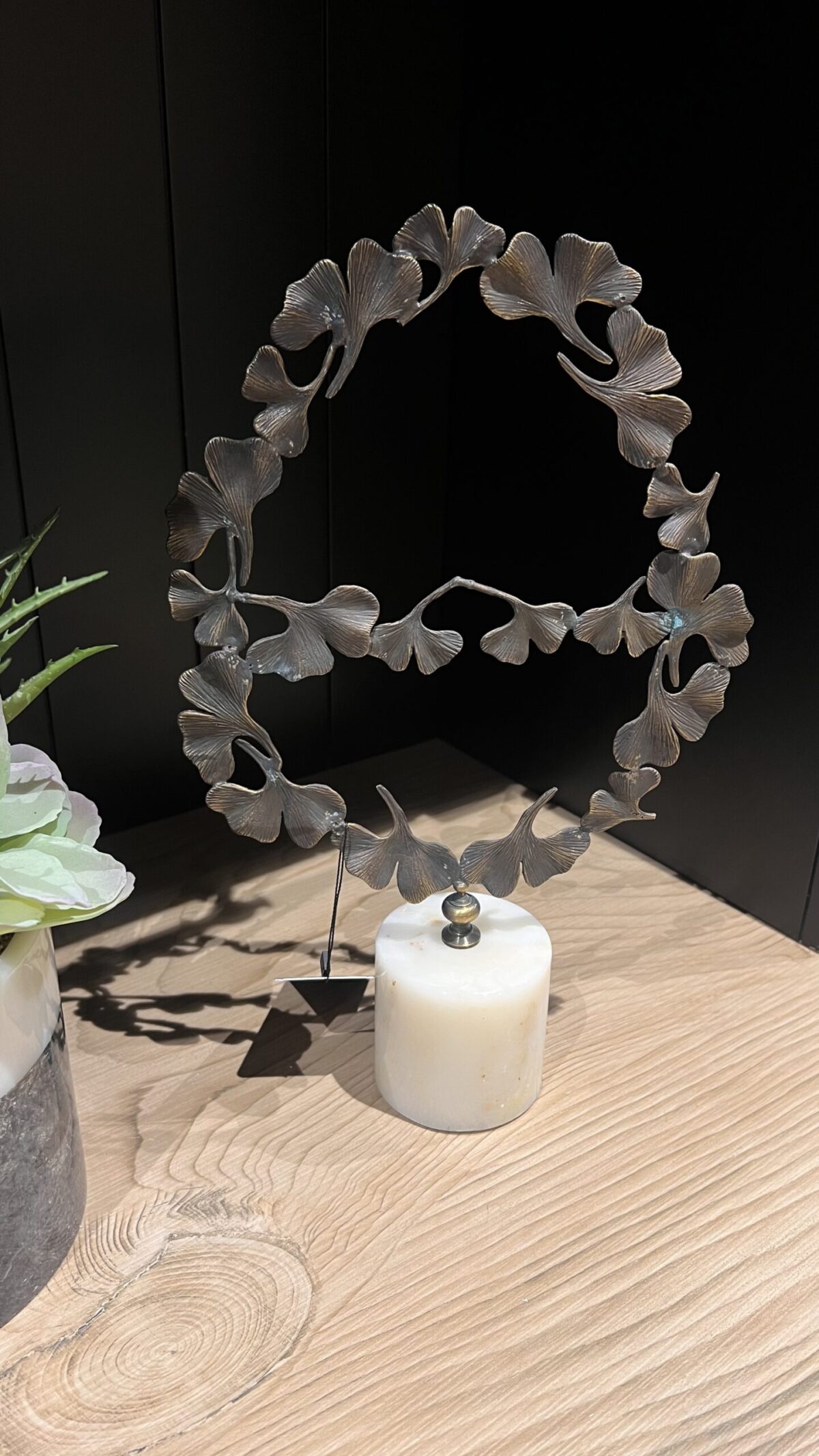 Ginkgo Yaprak Formlu Dekoratif Metal Obje